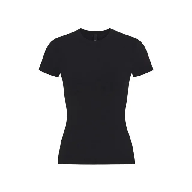SKIMS Crew Neck T-Shirt Solid Black