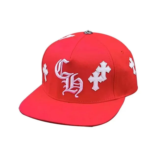 Chrome Hearts Snapback Cap Cross Logo Embroidery Red