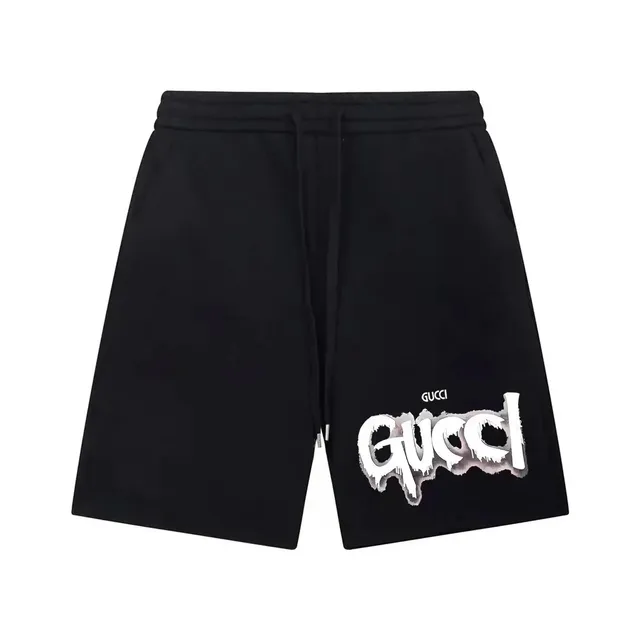 Gucci Logo Shorts Dripping Logo Black