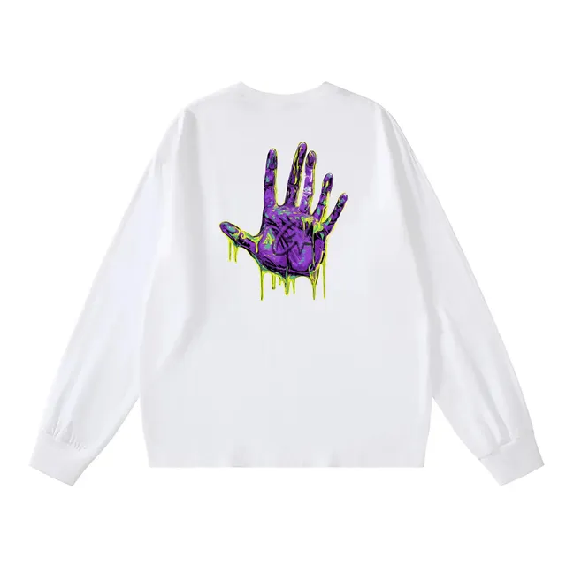 Corteiz Dripping Hand Print Long Sleeve Tee