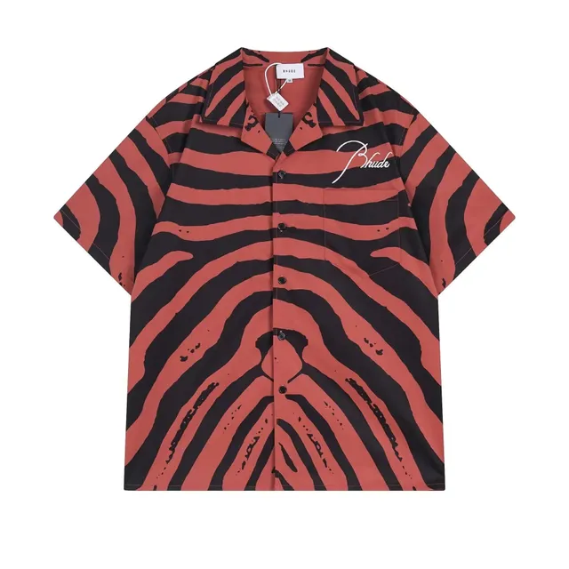 Rhude Camp Collar Shirt Zebra Print