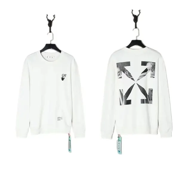 Off-White Cotton Sweatshirt Arrow Print