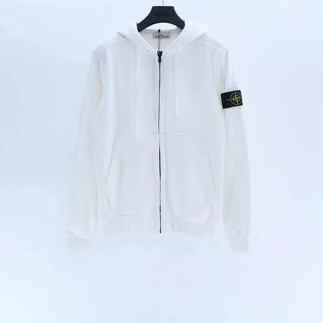 Stone Island Zip-Up Hoodie Classic Compass Patch