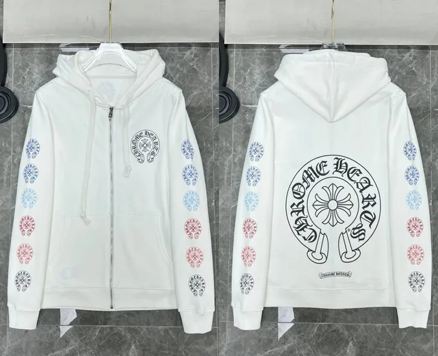 Chrome Hearts Zip-Up Hoodie Multi-Logo Print