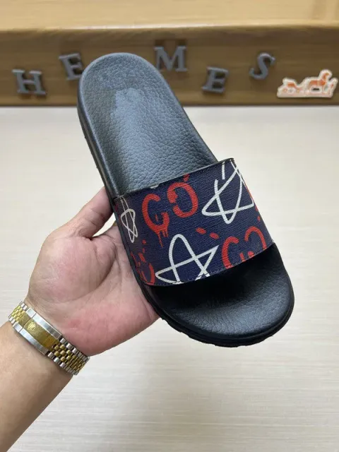 Hermès Slide Sandal GG Print Strap