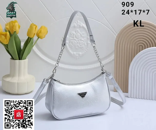 Prada Galleria Metallic Silver