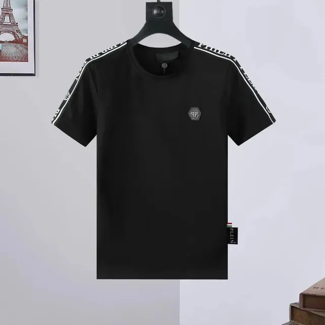 Philipp Plein T-Shirt Logo Patch with Tape Sleeves