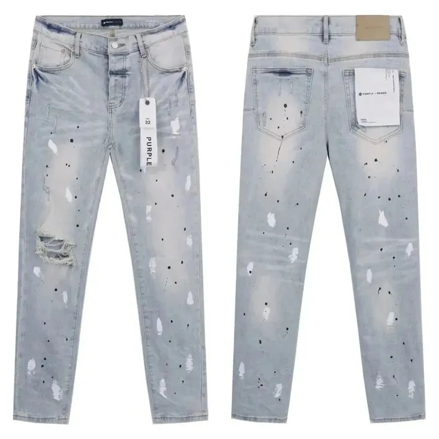 Purple Brand Distressed Jeans Splatter Paint