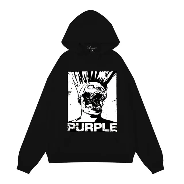 Purple Brand Hoodie Skull Graphic