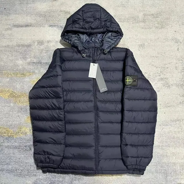 Stone Island Hooded Puffer Jacket Navy