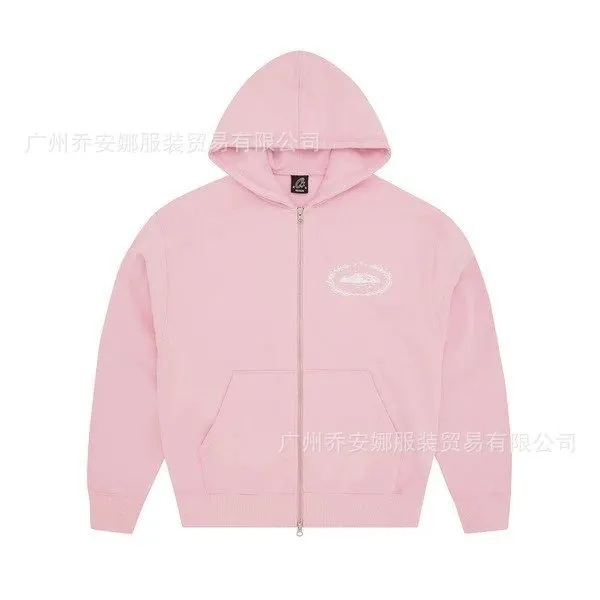Corteiz Zip-Up Hoodie Pastel Pink