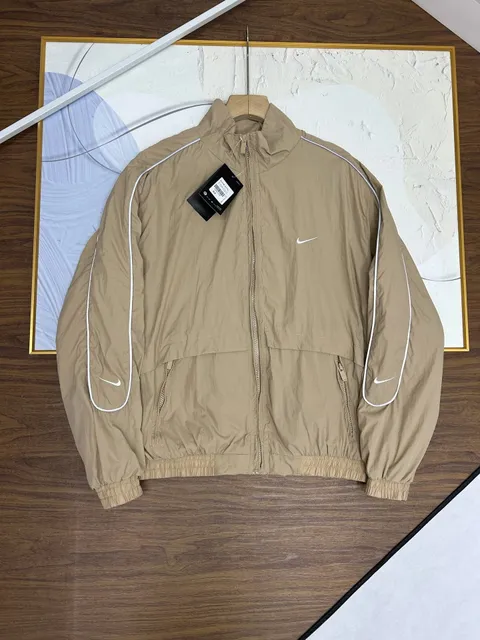 Nike Windrunner Jacket Beige with White Tape