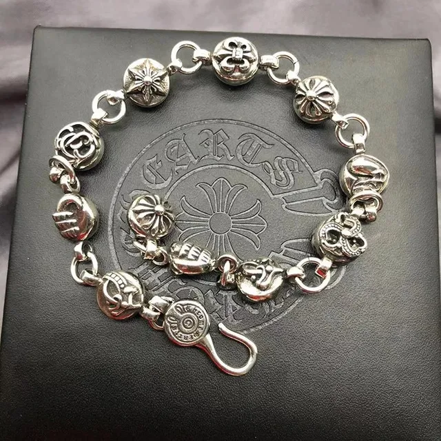 Chrome Hearts Link Bracelet Signature Logo Charms