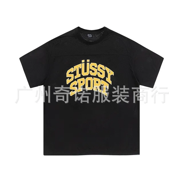 Stüssy Sport Mesh Tee Black with Yellow Logo
