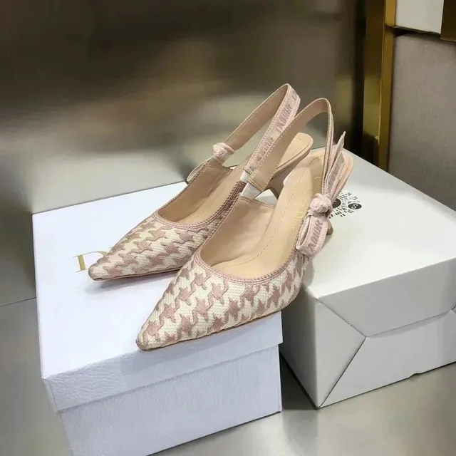 Dior J'adior Slingback Houndstooth Jacquard