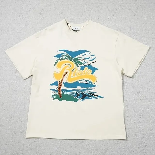 Rhude Graphic Tee Palm Tree Print