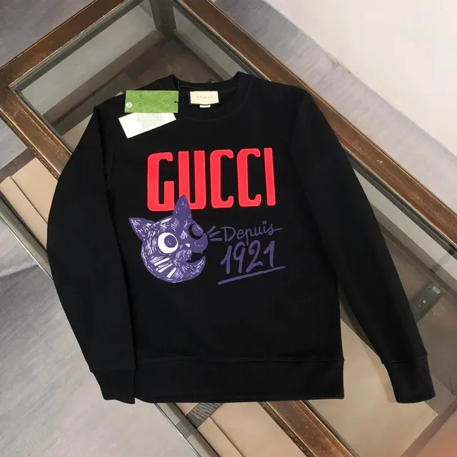 Gucci Crewneck Sweatshirt Cat Logo Print