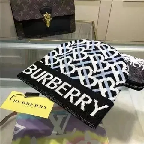 Burberry Knit Beanie Monogram Intarsia