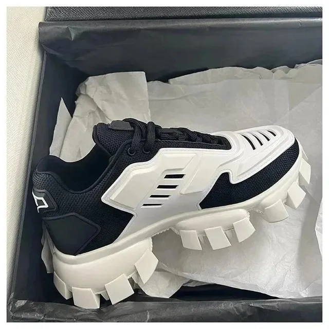 Prada Re-Nylon Trainer Black and White