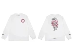 Chrome Hearts Long-Sleeve Tee Floral Wreath Print