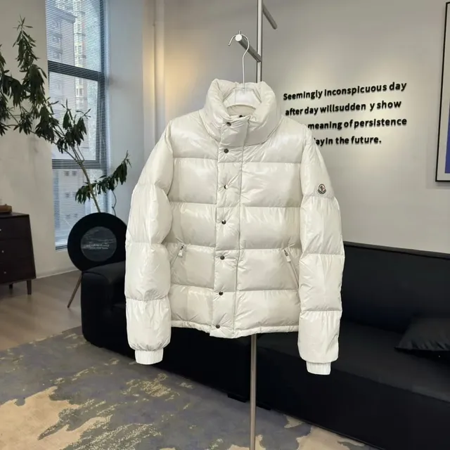 Moncler Down Jacket Shiny White