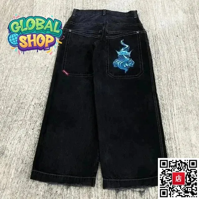 Wide-leg Jeans Embroidered Back Pocket