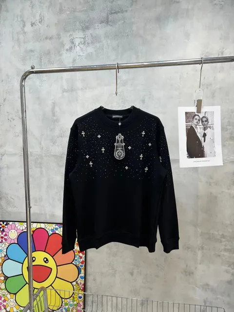 Chrome Hearts Crewneck Sweatshirt Crystal Cross Embellished