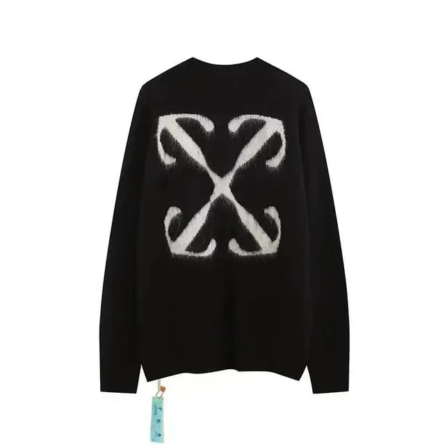 Off-White Knit Sweater Diagonal Arrows Logo
