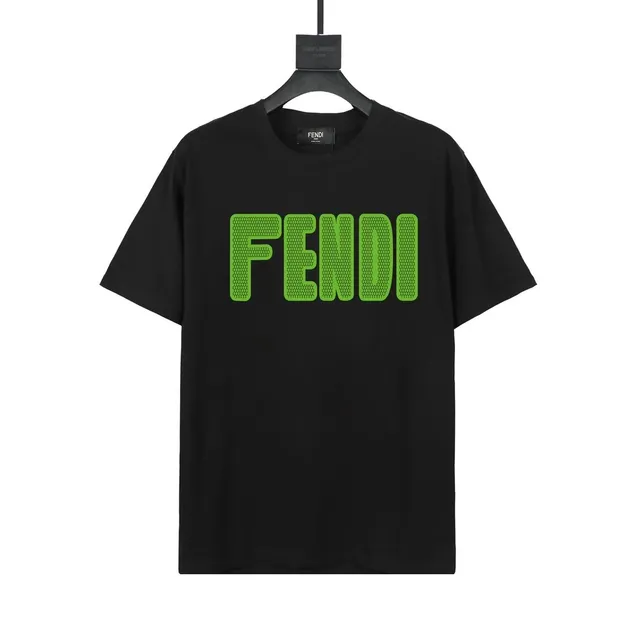 Fendi Logo T-Shirt Honeycomb Logo