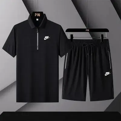 Nike Polo and Shorts Set Black