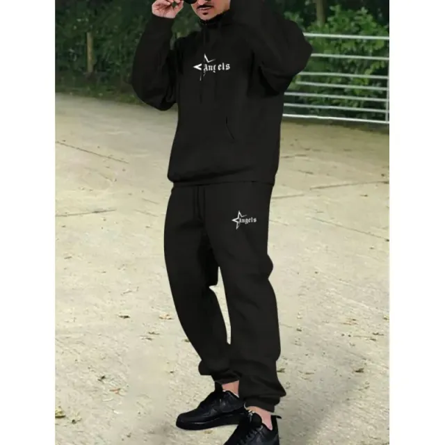 Hoodie and Joggers Set Angels Logo