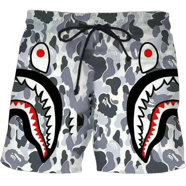 BAPE Shark Shorts Camouflage Shark Print