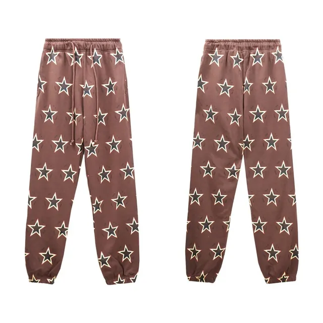 Star Print Joggers All-Over Star Pattern