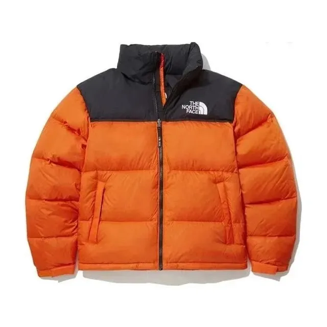 The North Face Nuptse Jacket Orange and Black