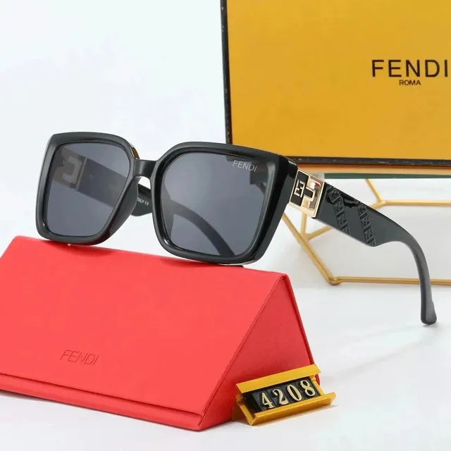 Fendi Square Sunglasses FF Logo Temple