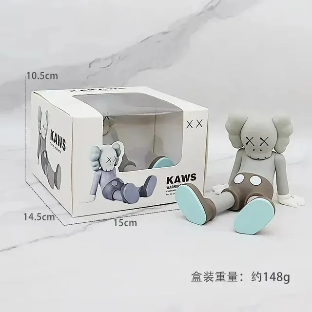 KAWS Companion Figure Grey with Teal Accents