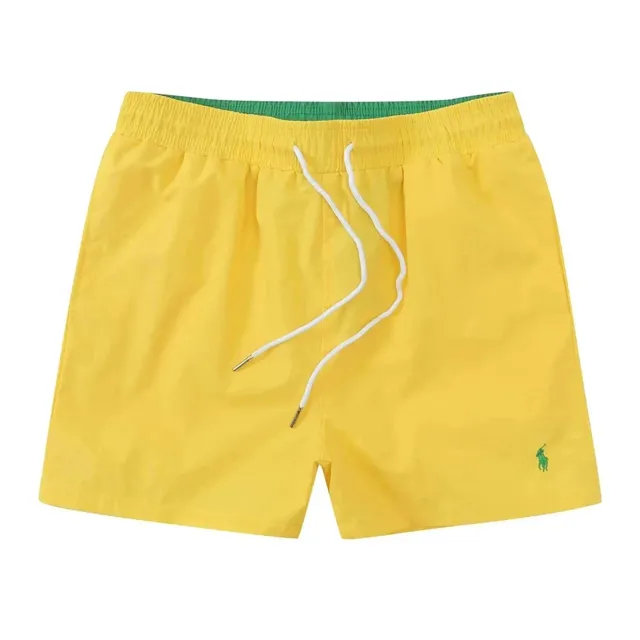 Polo Ralph Lauren Classic Fit Swim Trunks Yellow with Green Waistband