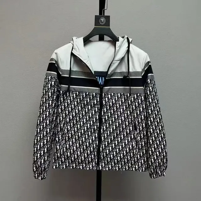 Dior Windbreaker Jacket Oblique Logo Print