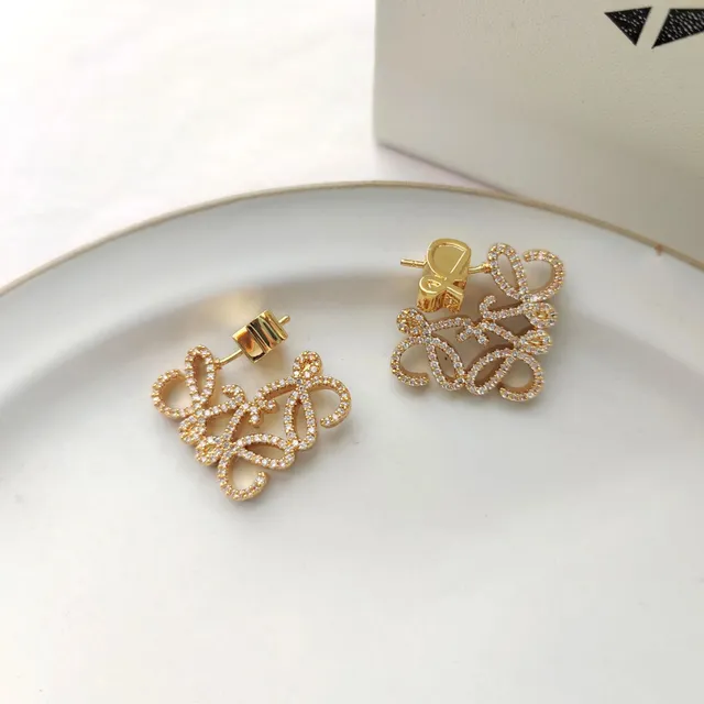 Loewe Anagram Earrings Pave Crystal