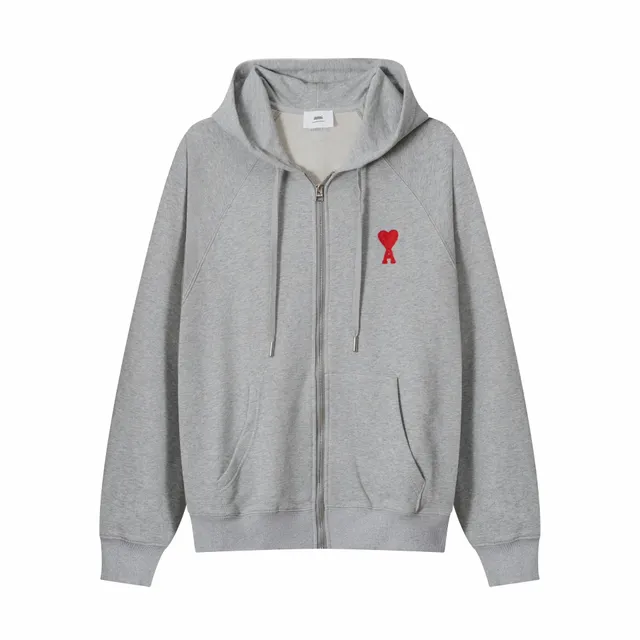AMI Paris Zip-Up Hoodie Heart Logo