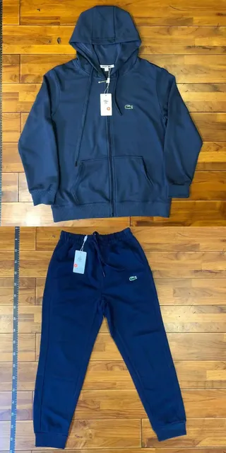 Lacoste Hoodie and Joggers Set Navy with Green Croc Logo