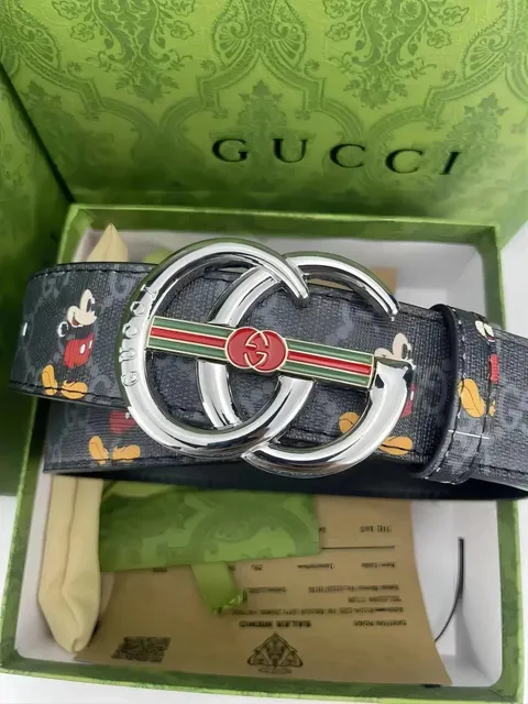 Gucci × Disney GG Marmont Belt Mickey Mouse Print