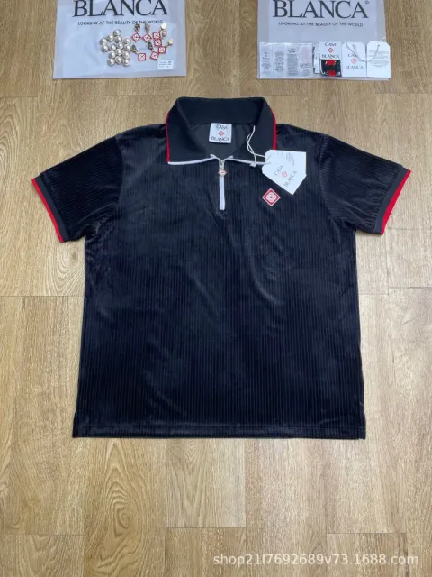 Casablanca Polo Shirt Corduroy Zip-Neck