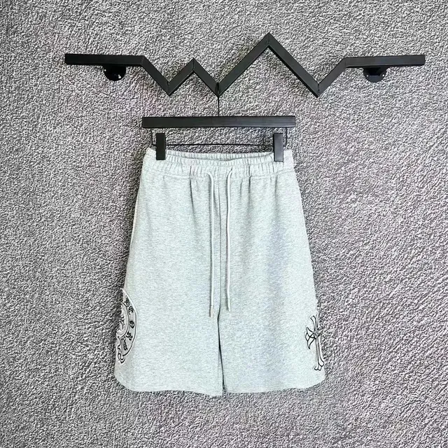 Chrome Hearts Embroidered Shorts Heather Grey with Cross Logo