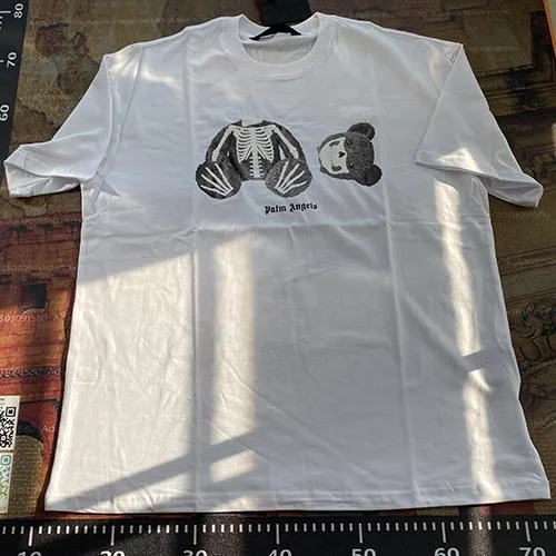 Palm Angels Graphic Tee Skeleton Bear Print