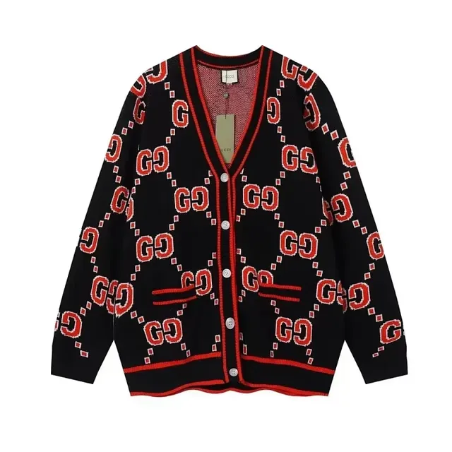 Gucci GG Knit Cardigan Oversized Logo Intarsia