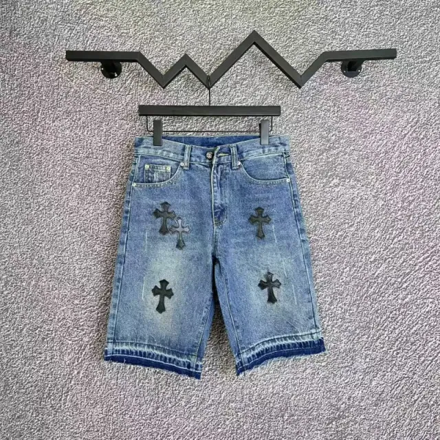 Chrome Hearts Denim Shorts Cross Embroidery