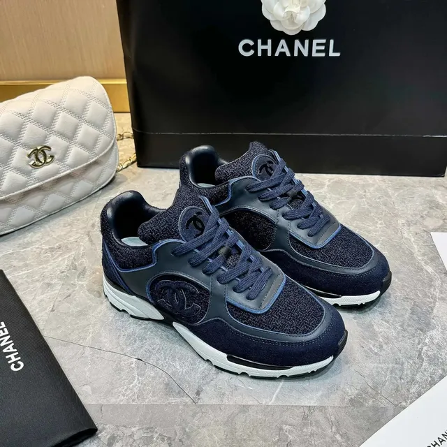 Chanel Trainer Navy Knit