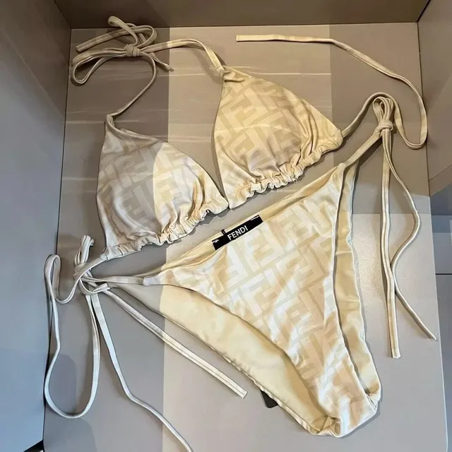 Fendi Triangle Bikini Set FF Logo Print