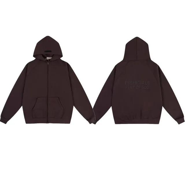 Fear of God Essentials Zip-Up Hoodie Essentials Logo